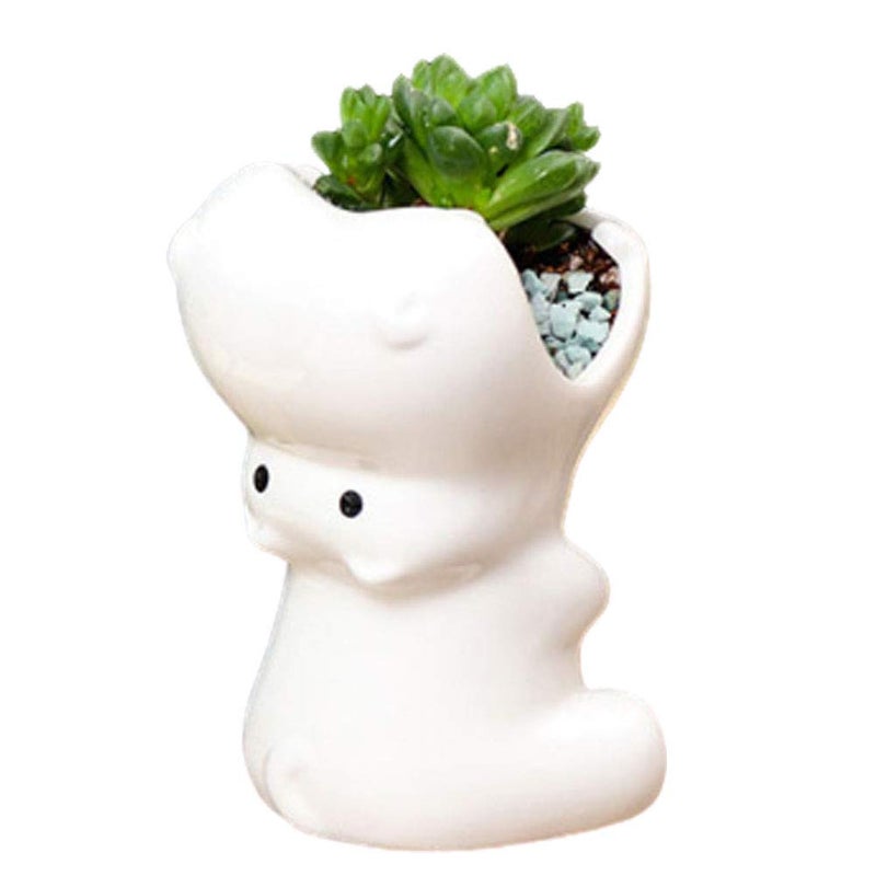 MONMOB Succulent Pot Planters Outdoor Decor Outdoor Planter Plants Patio Balcony Yard Lawn Ornament Home Office Room Decor Gardening Gifts (5" Hippo) - Image 1